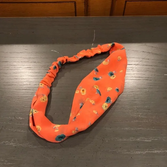 Coral Floral Headband - Picture 1 of 3